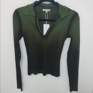Cotton Citizen Olive Green Ribbed Top